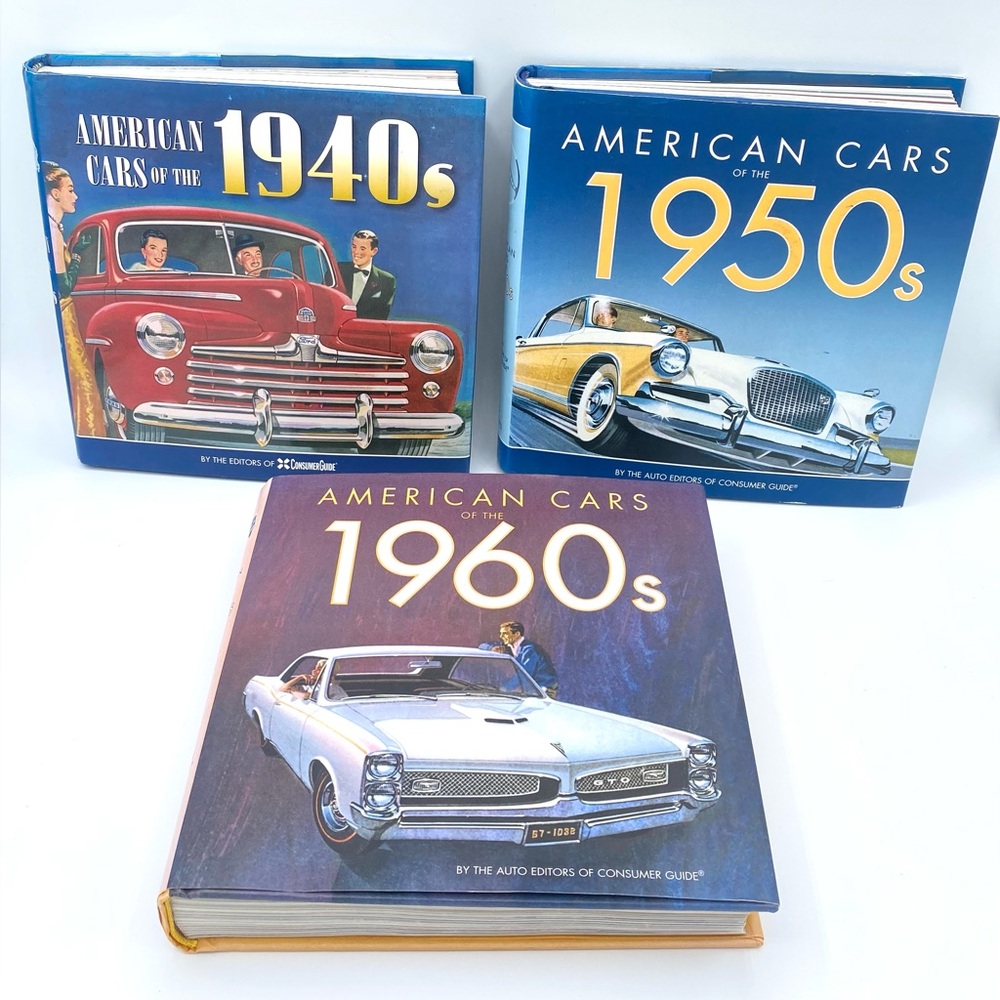 3 Books American Cars of the 1940s 1950s 1960s Auto Editors of Consumer Guide